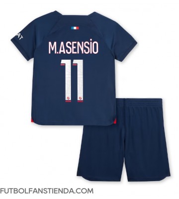 Paris Saint-Germain Marco Asensio #11 Primera Equipación Niños 2023-24 Manga Corta (+ Pantalones cortos)